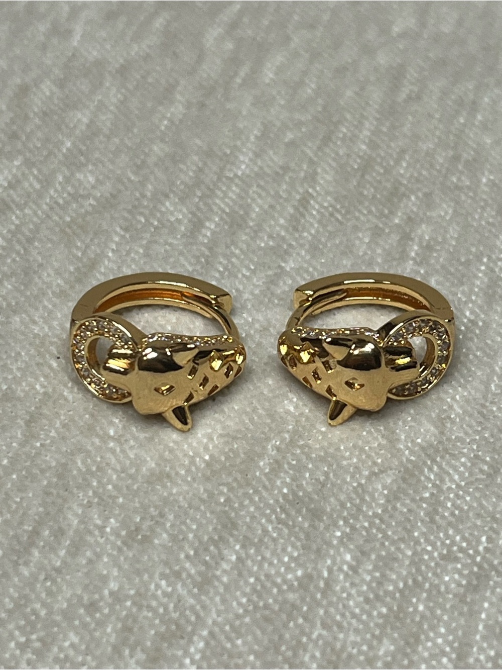 Gold Cat Head Hoop Earrings - Women Jewelry
